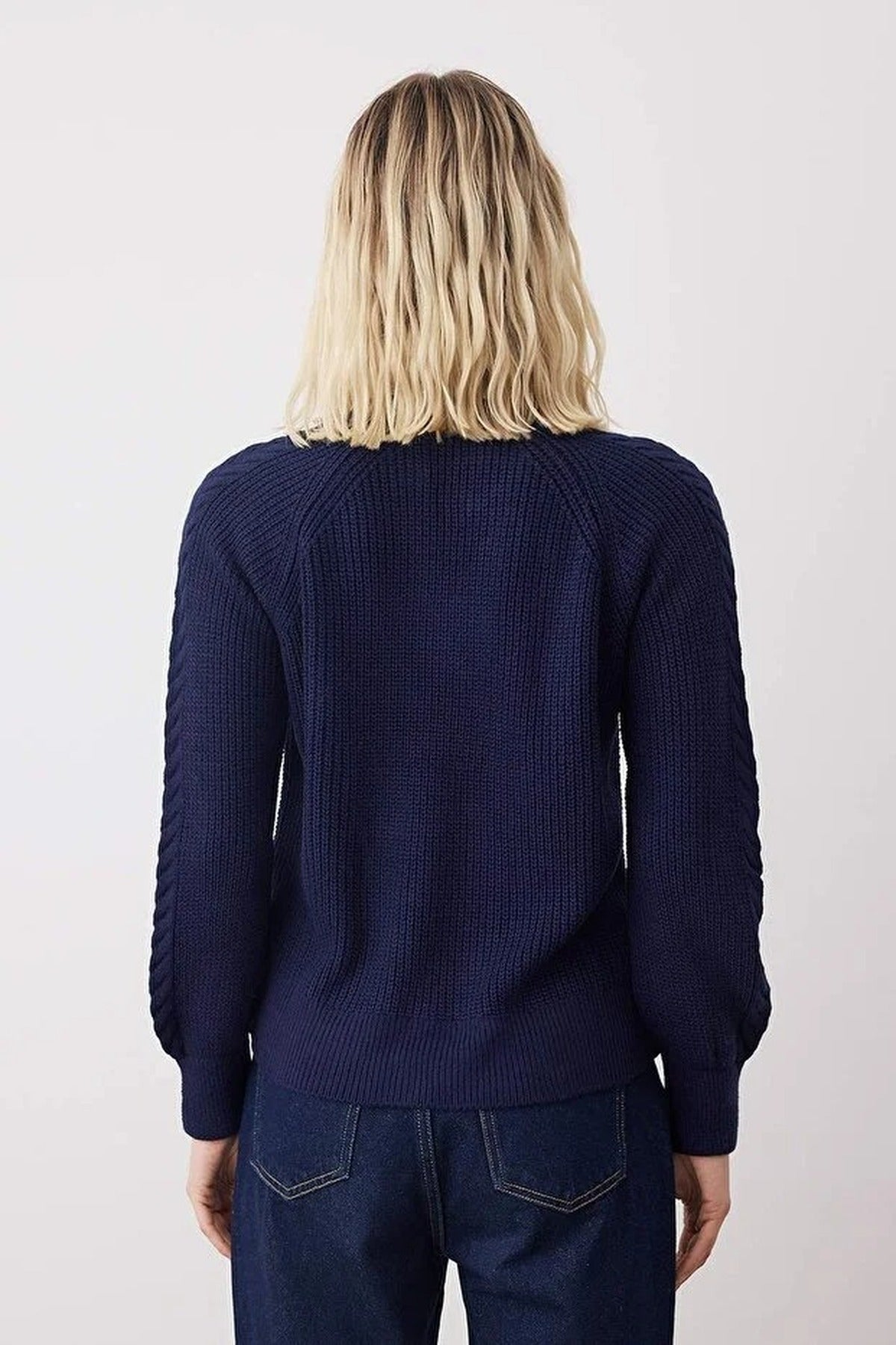 Shirt Trimmed Soft Textured Knit Sweater