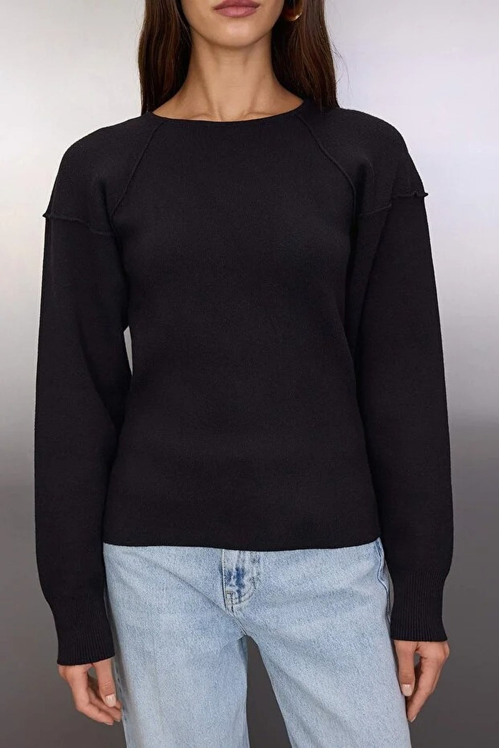 Knitted Sweater with Backless Detail