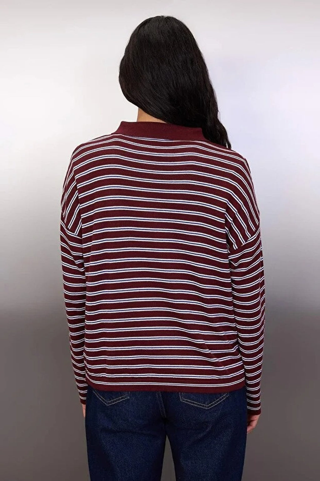 Loose Fit Striped Knit Sweater