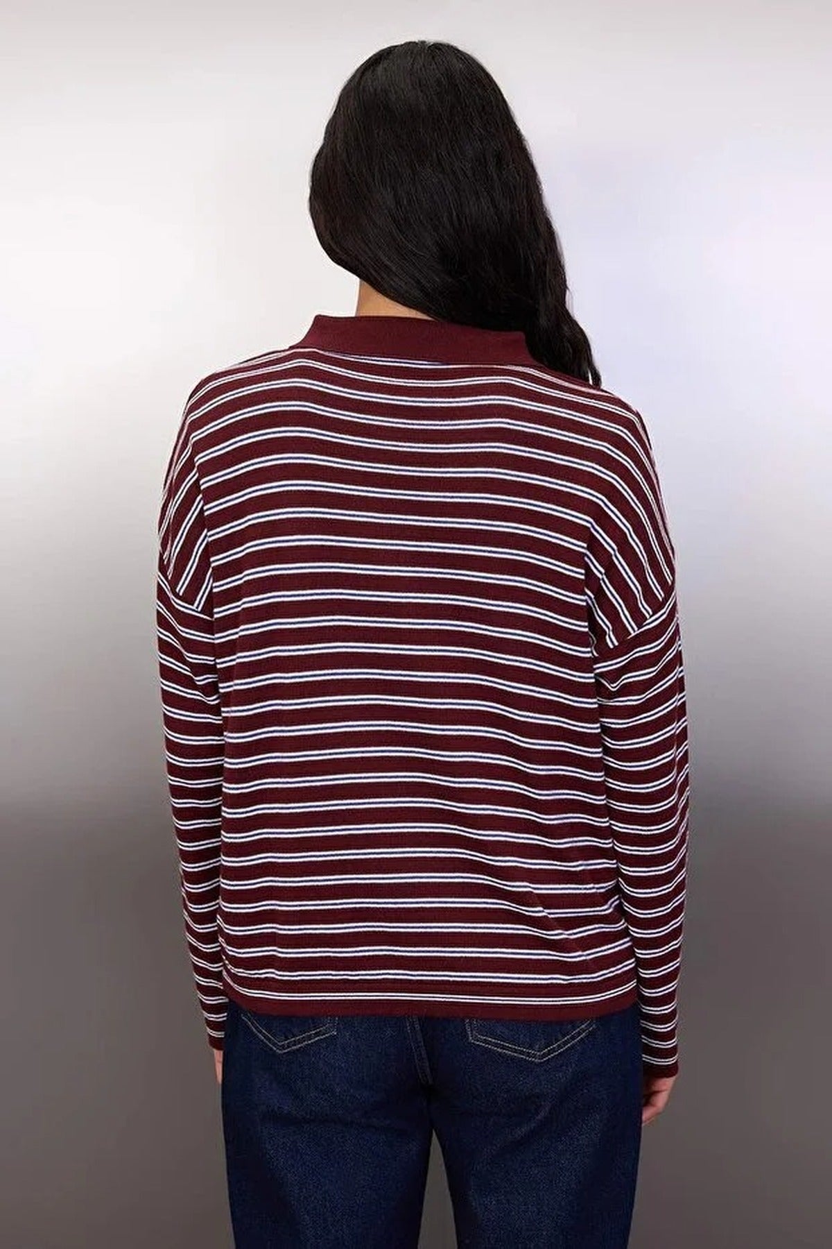 Loose Fit Striped Knit Sweater