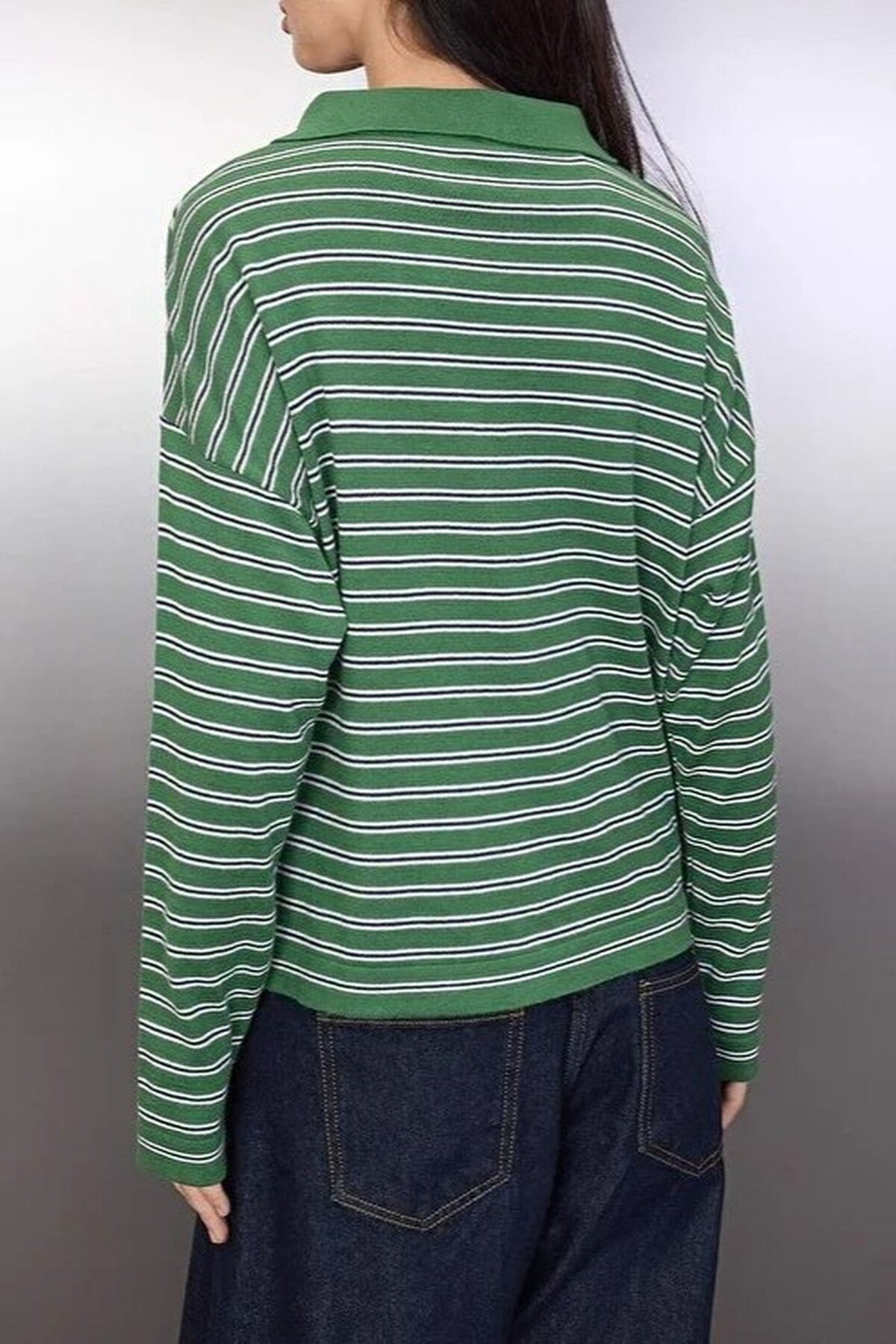 Loose Fit Striped Knit Sweater