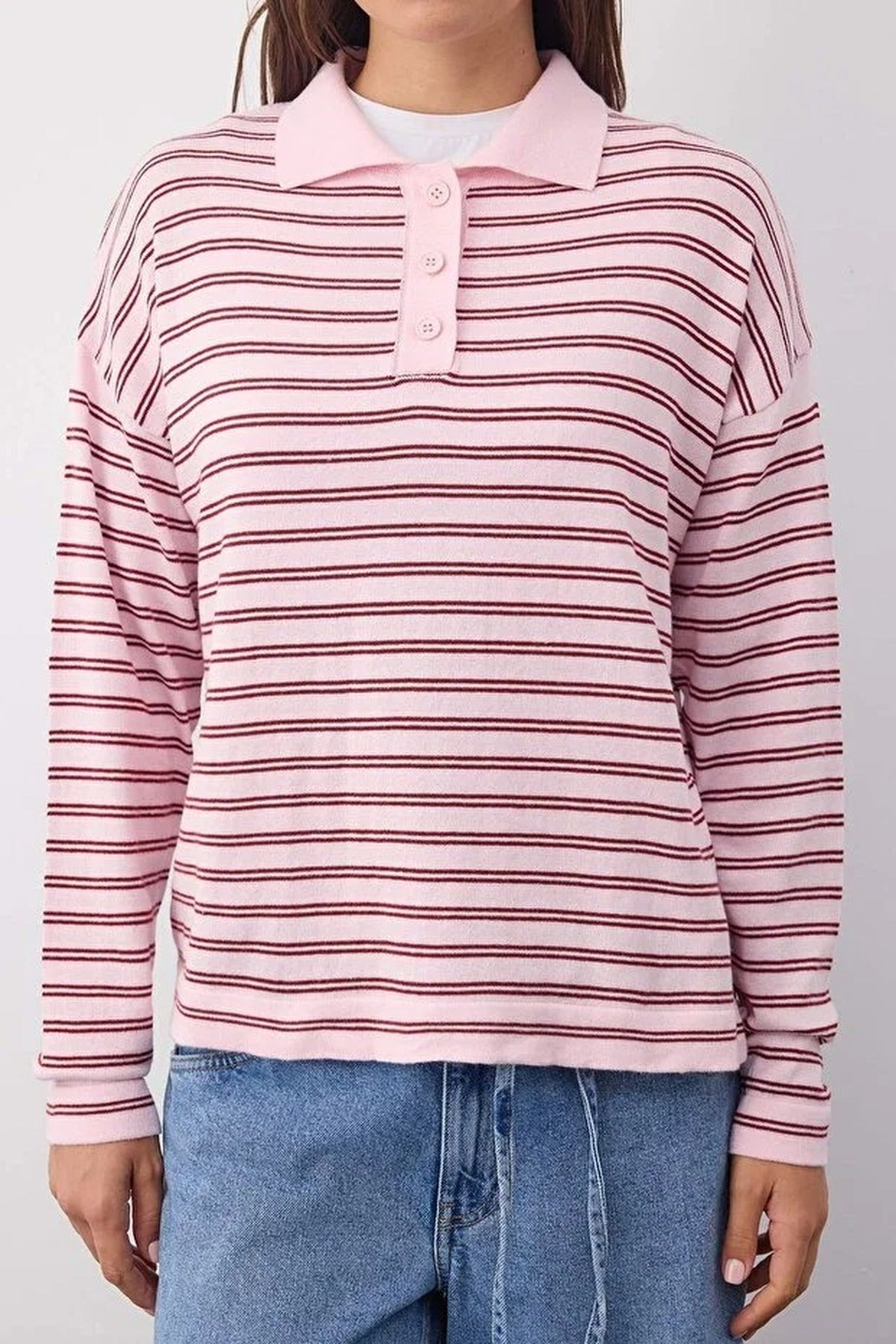 Loose Fit Striped Knit Sweater