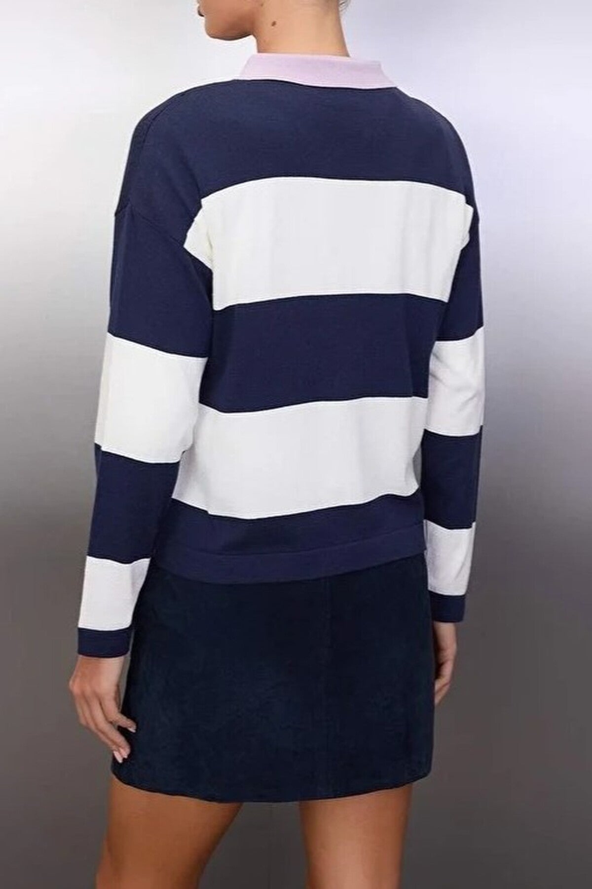 Loose Fit Striped Knit Sweater