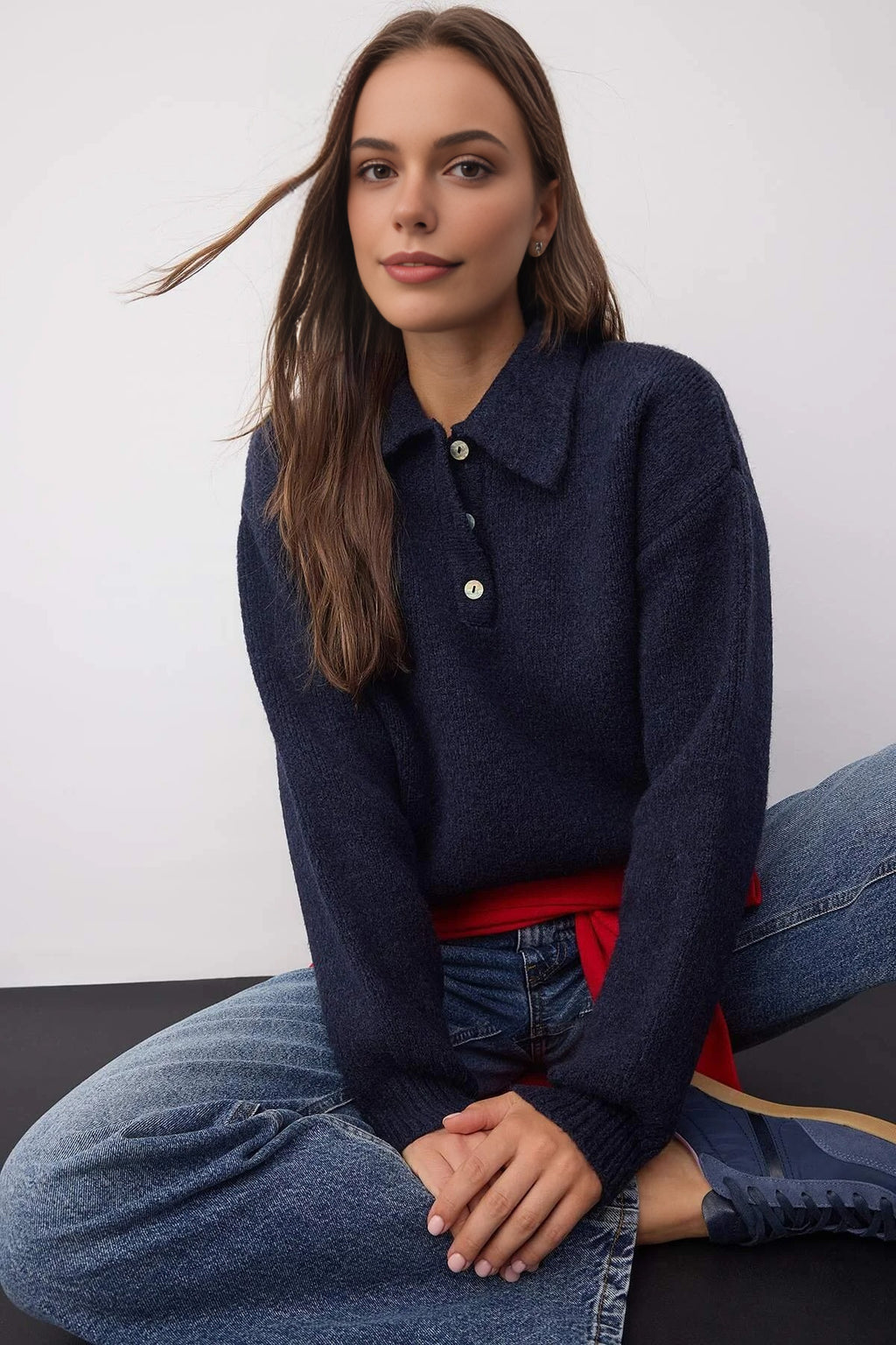 Basic Loose Fit Special Yarn Knit Sweater