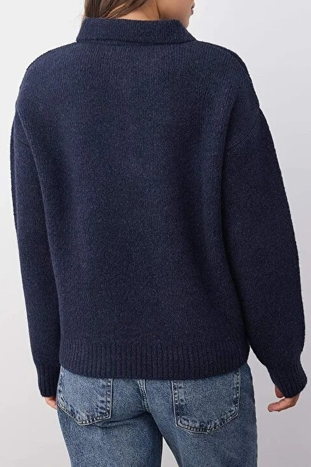 Basic Loose Fit Special Yarn Knit Sweater