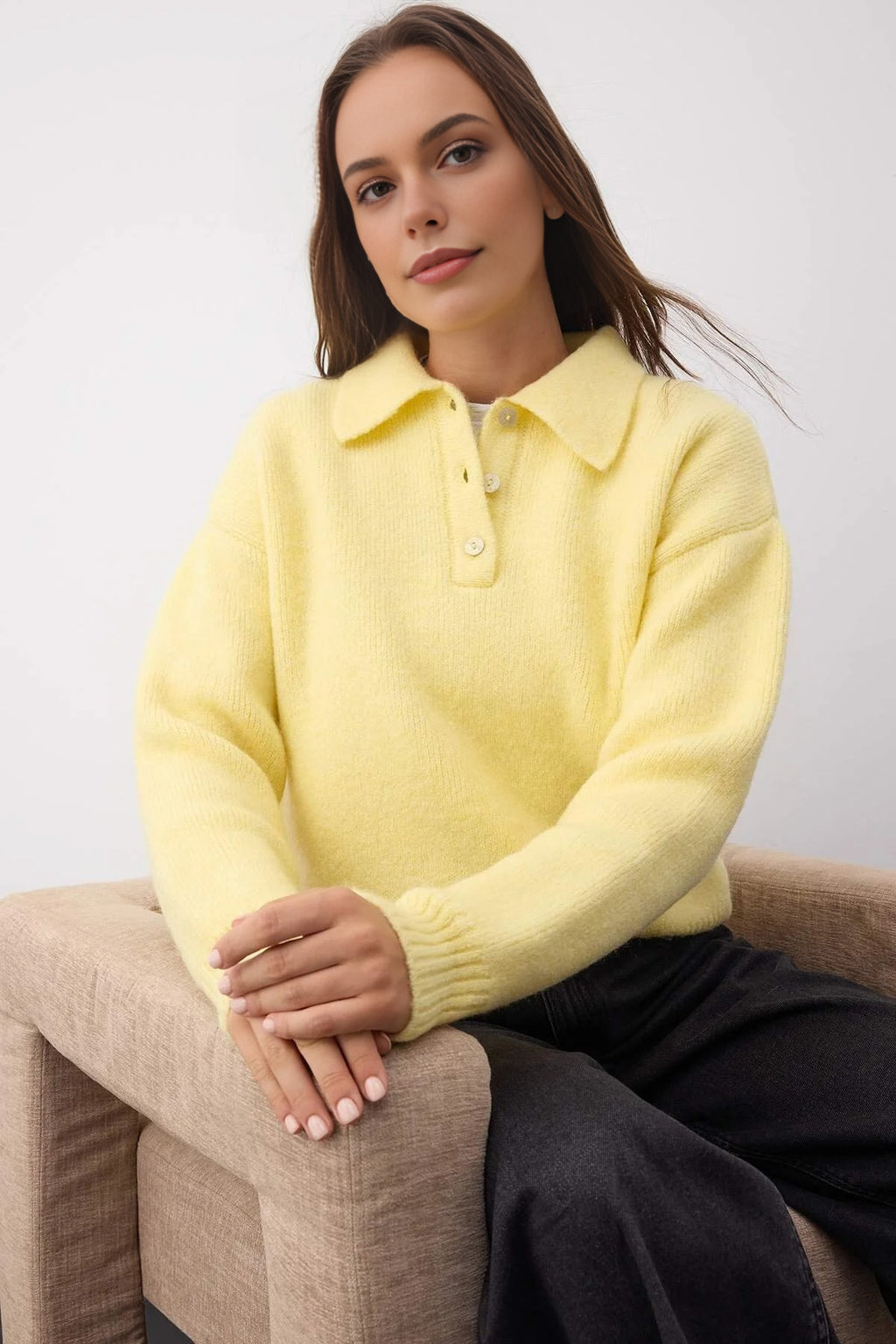 Basic Loose Fit Special Yarn Knit Sweater