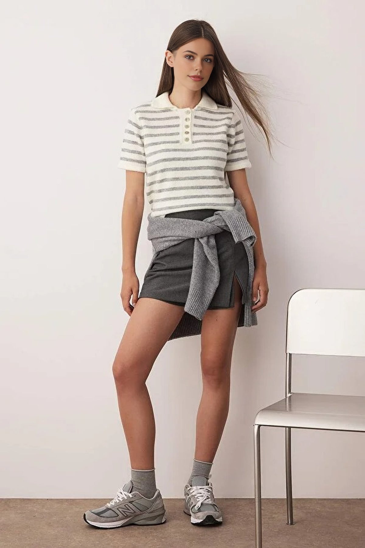 Soft Textured Striped Knit Sweater