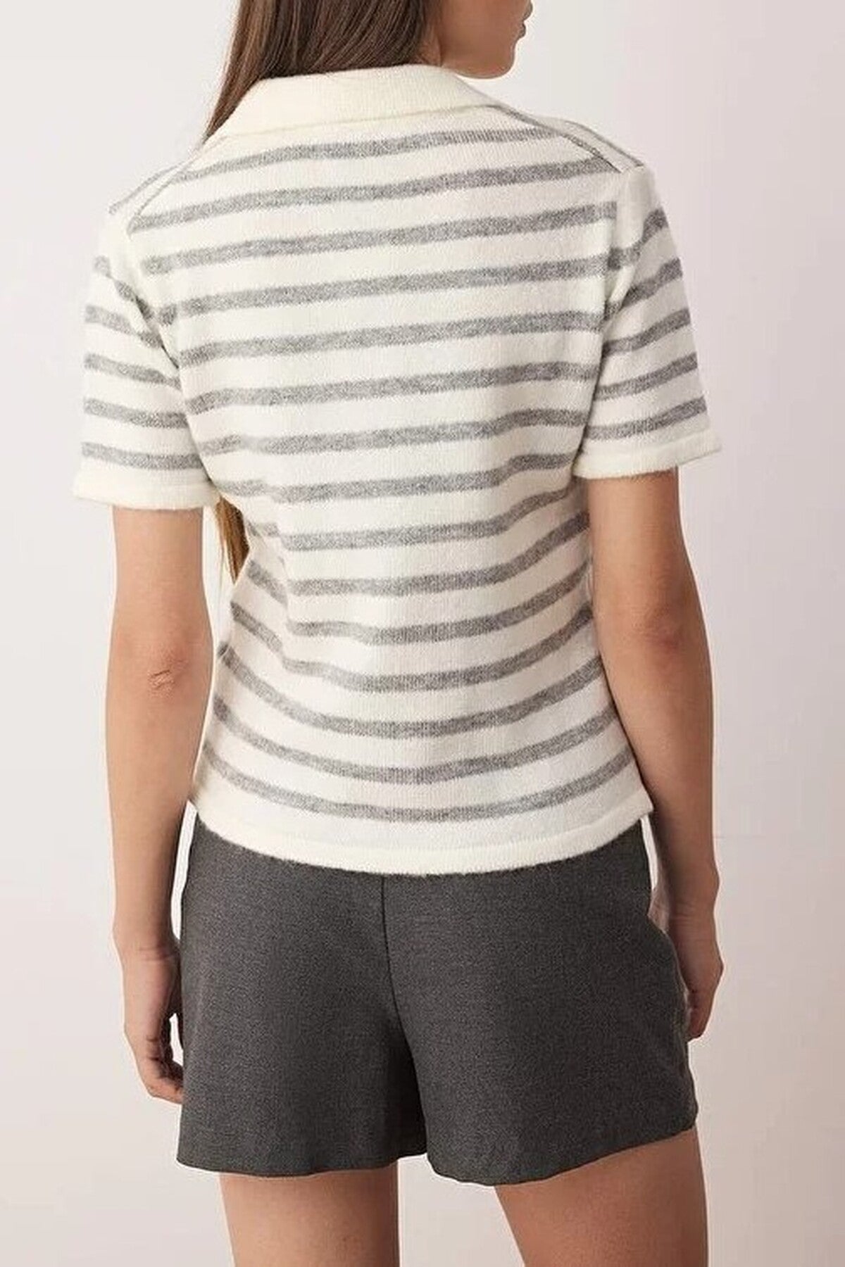 Soft Textured Striped Knit Sweater