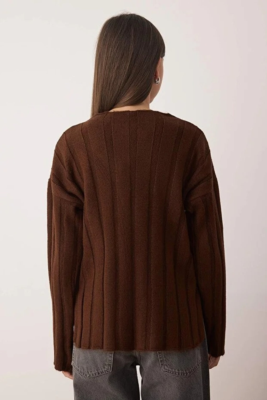 Soft Textured Loose Fit Knit Sweater