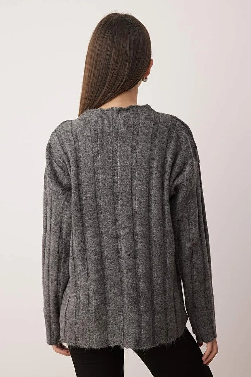 Soft Textured Loose Fit Knit Sweater