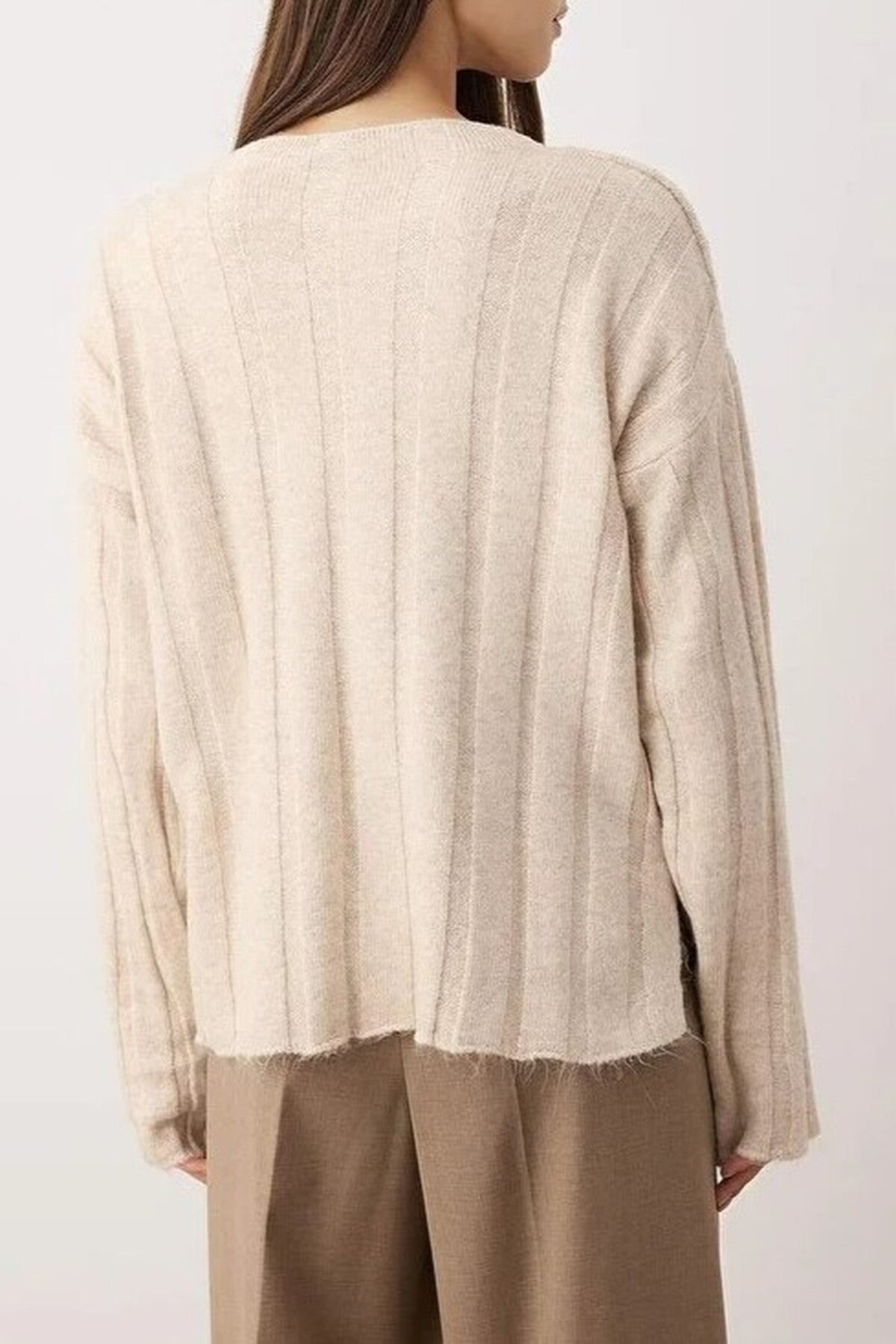 Soft Textured Loose Fit Knit Sweater
