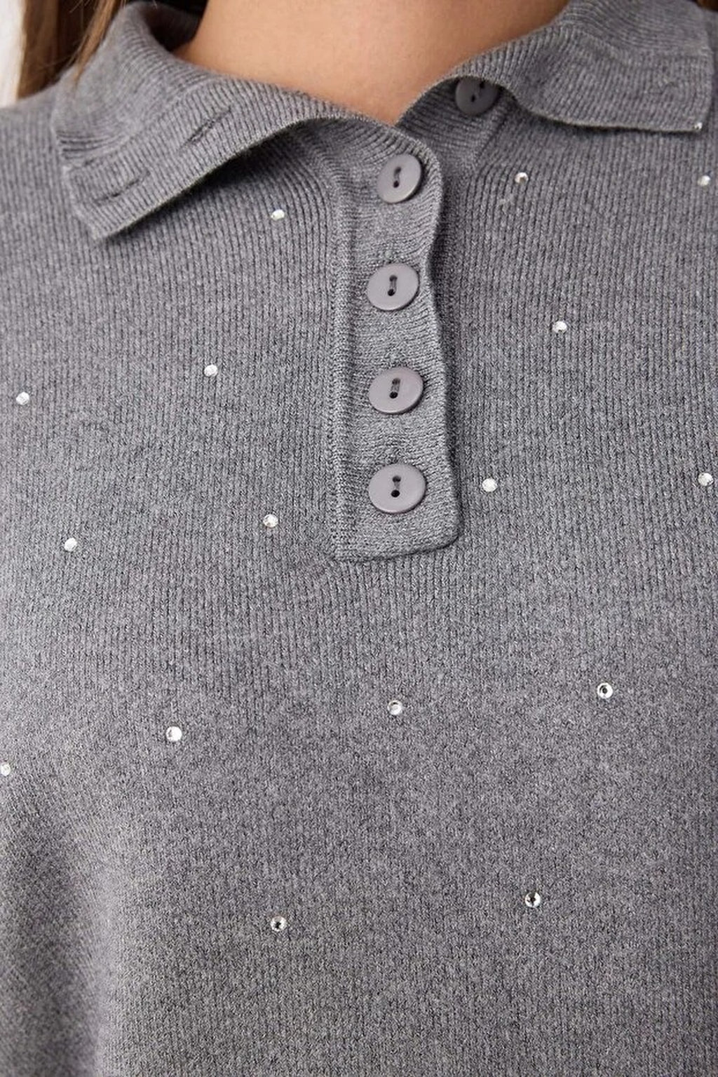 Stone Detail Knitted Sweater