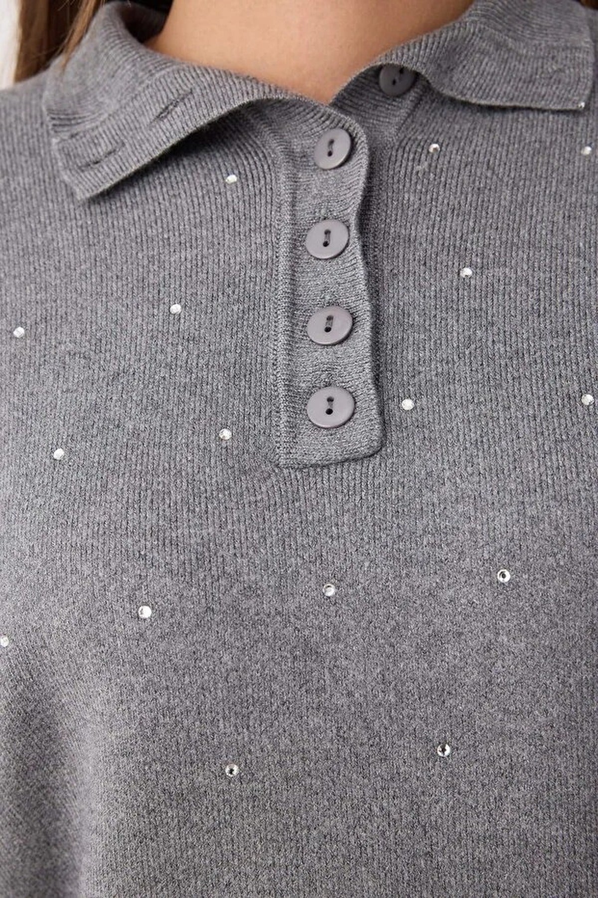 Stone Detail Knitted Sweater