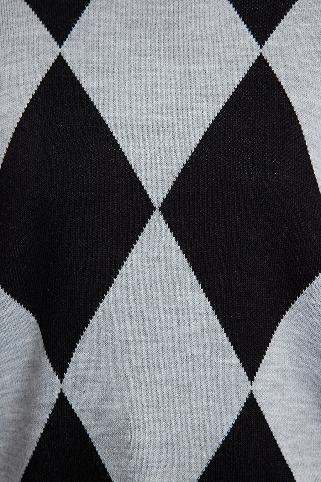 Patterned Crew Neck Knit Sweater