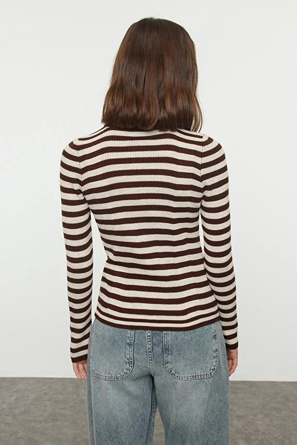 Striped Fitted Knit Sweater