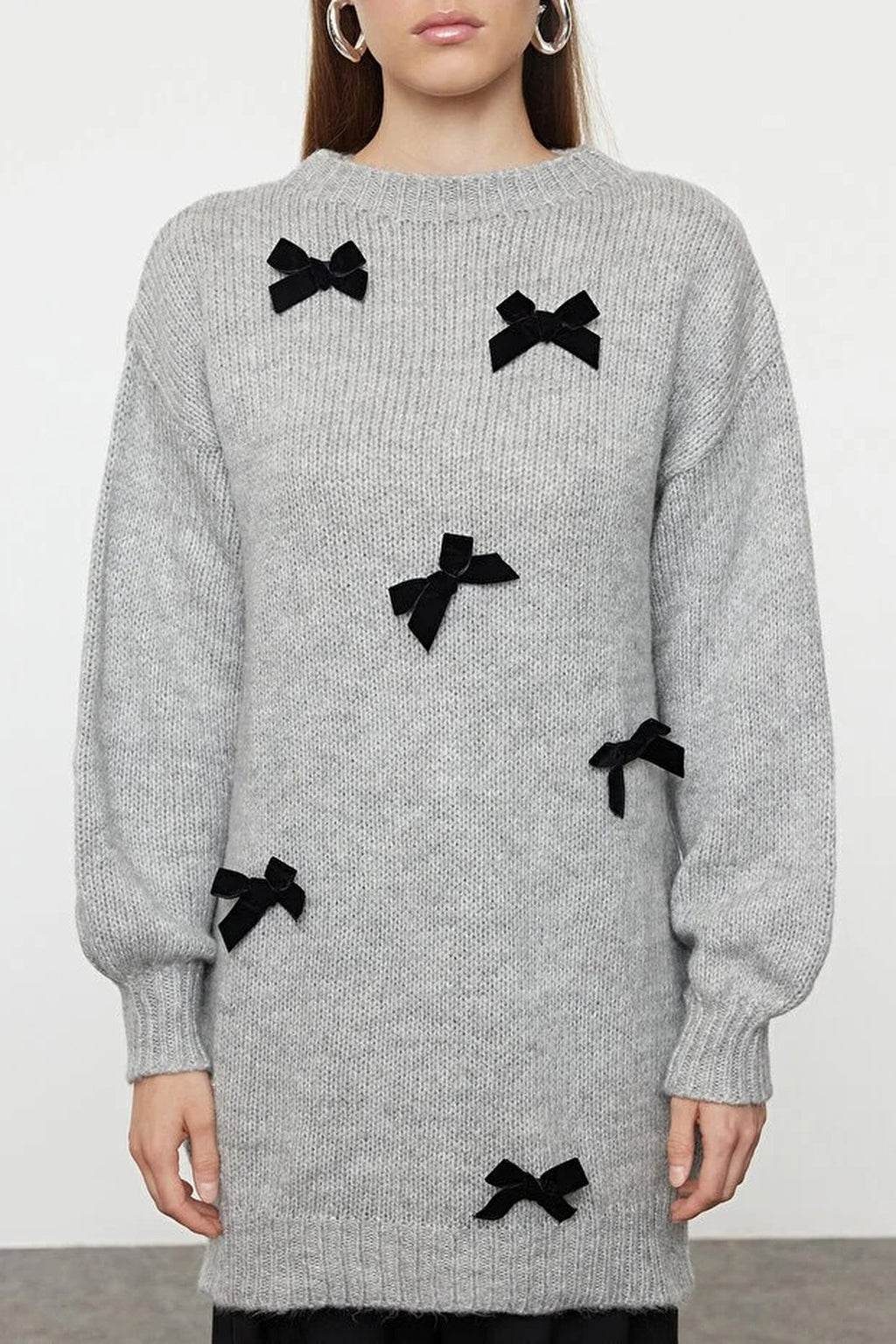 Knit Sweater with Bow Detail