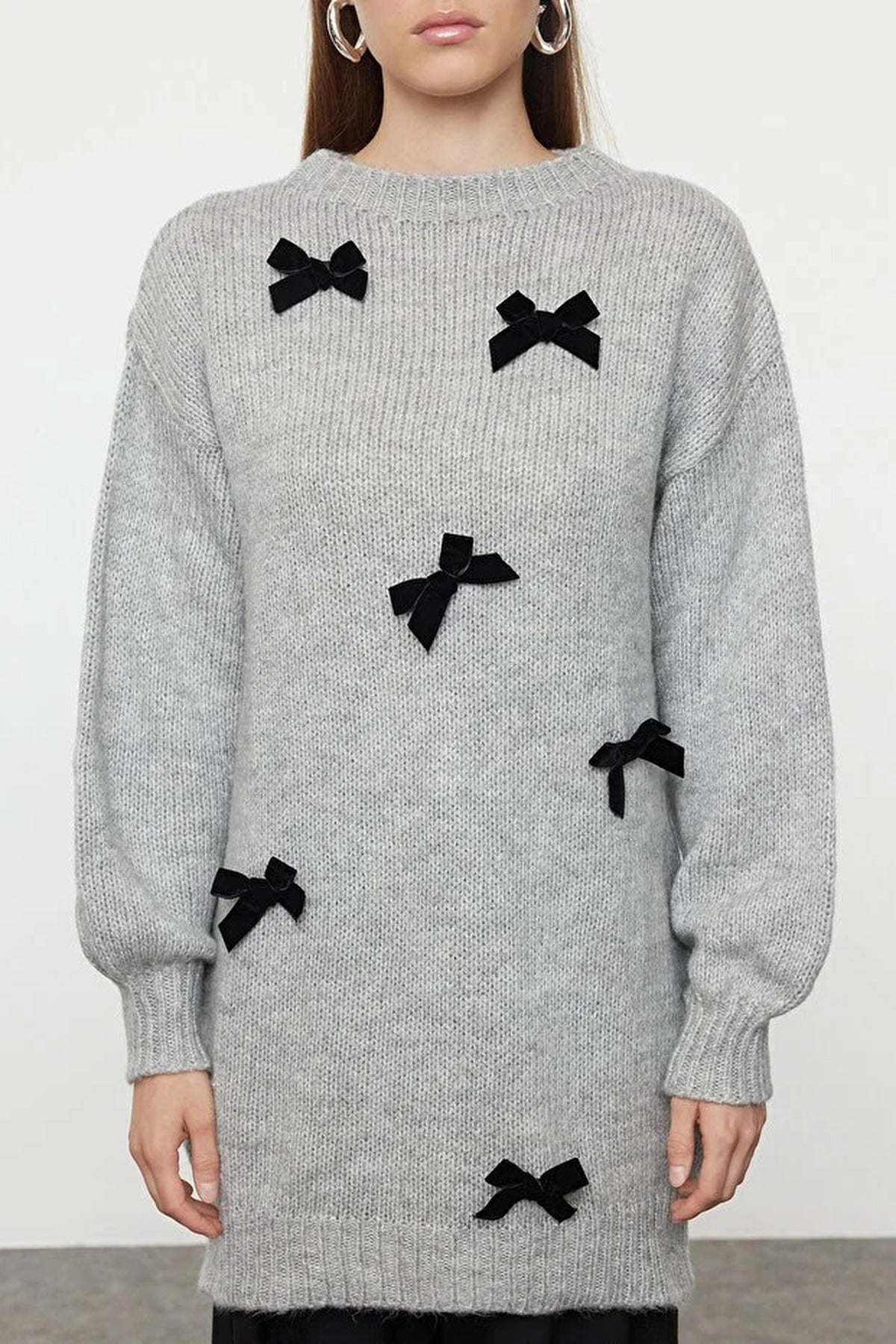 Knit Sweater with Bow Detail