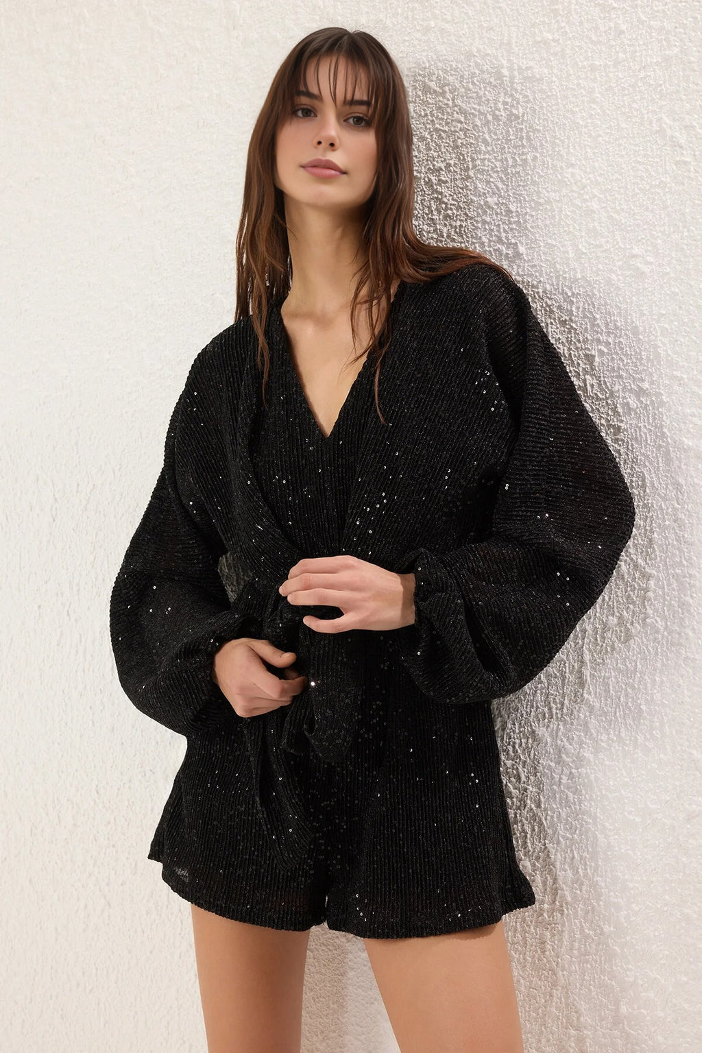 Glittery Sequin Short Jumpsuit