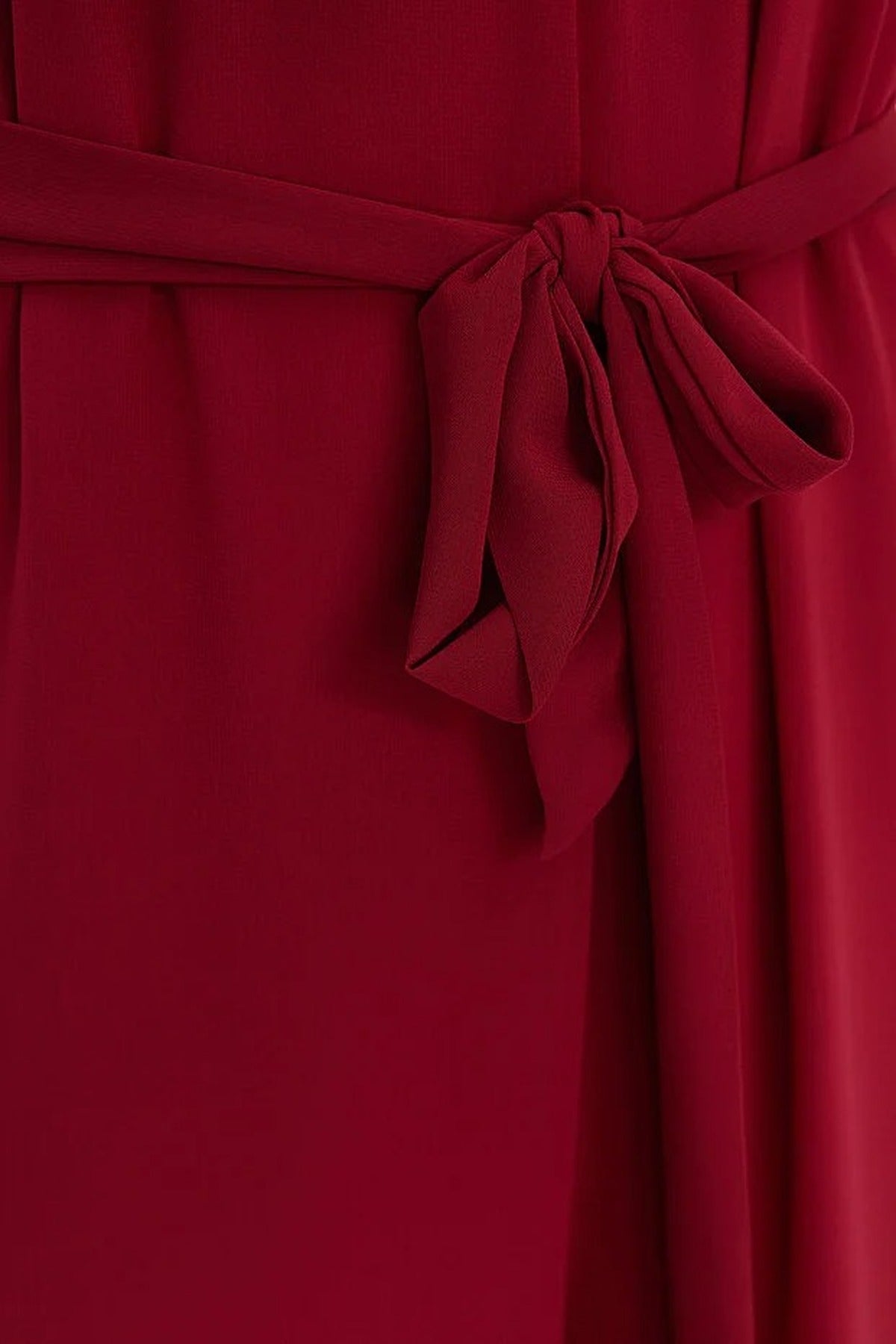 Belted Maxi Chiffon Lined Woven Jumpsuit