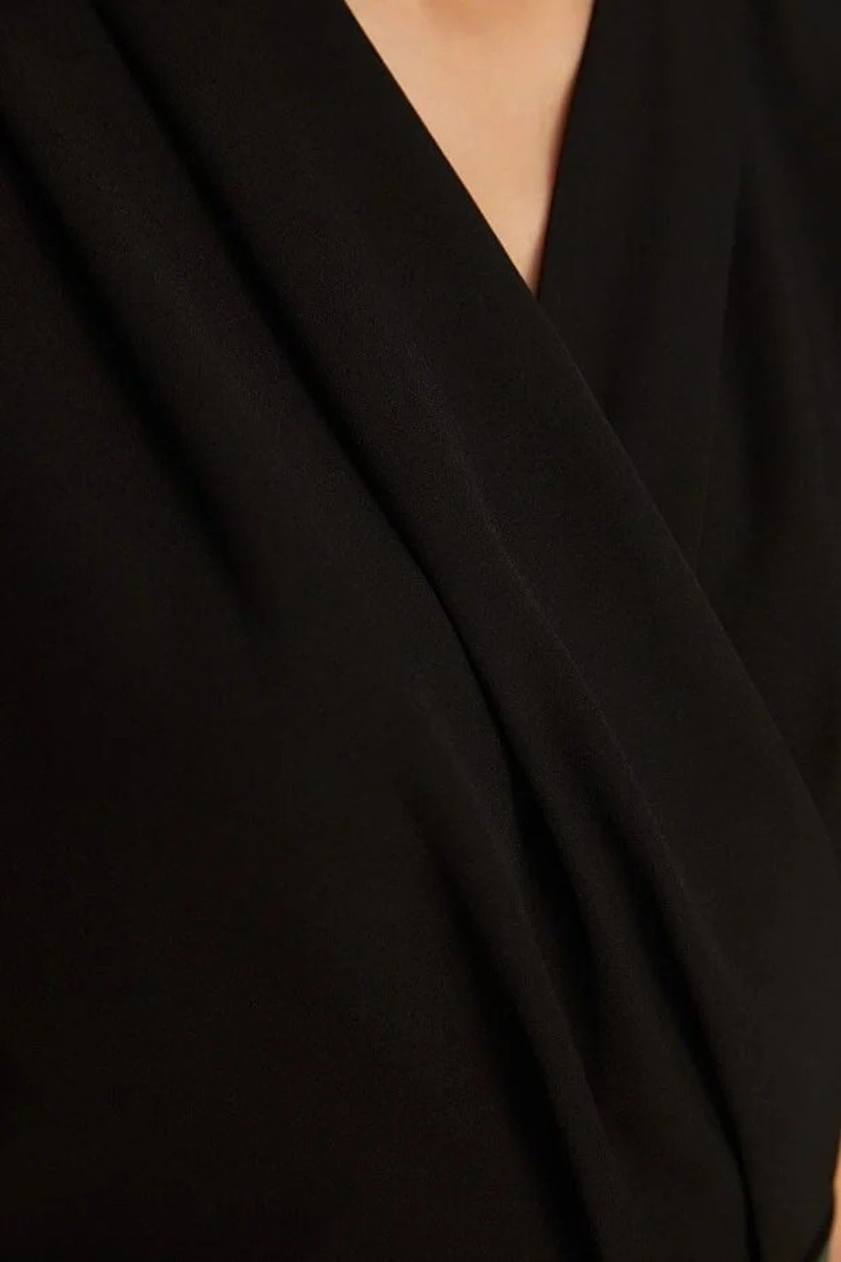 Wrap-Neck Wide-Leg Woven Jumpsuit with Belt