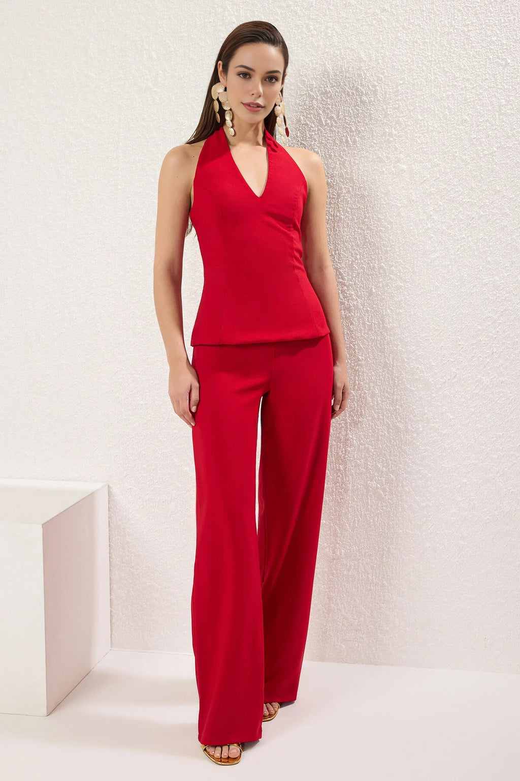 V-Neck Woven Jumpsuit