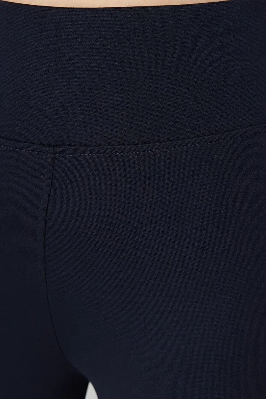 High Waist Elastic Knit Leggings with Elastic Waistband