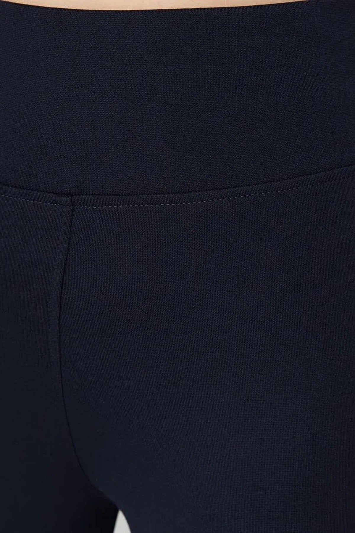 High Waist Elastic Knit Leggings with Elastic Waistband