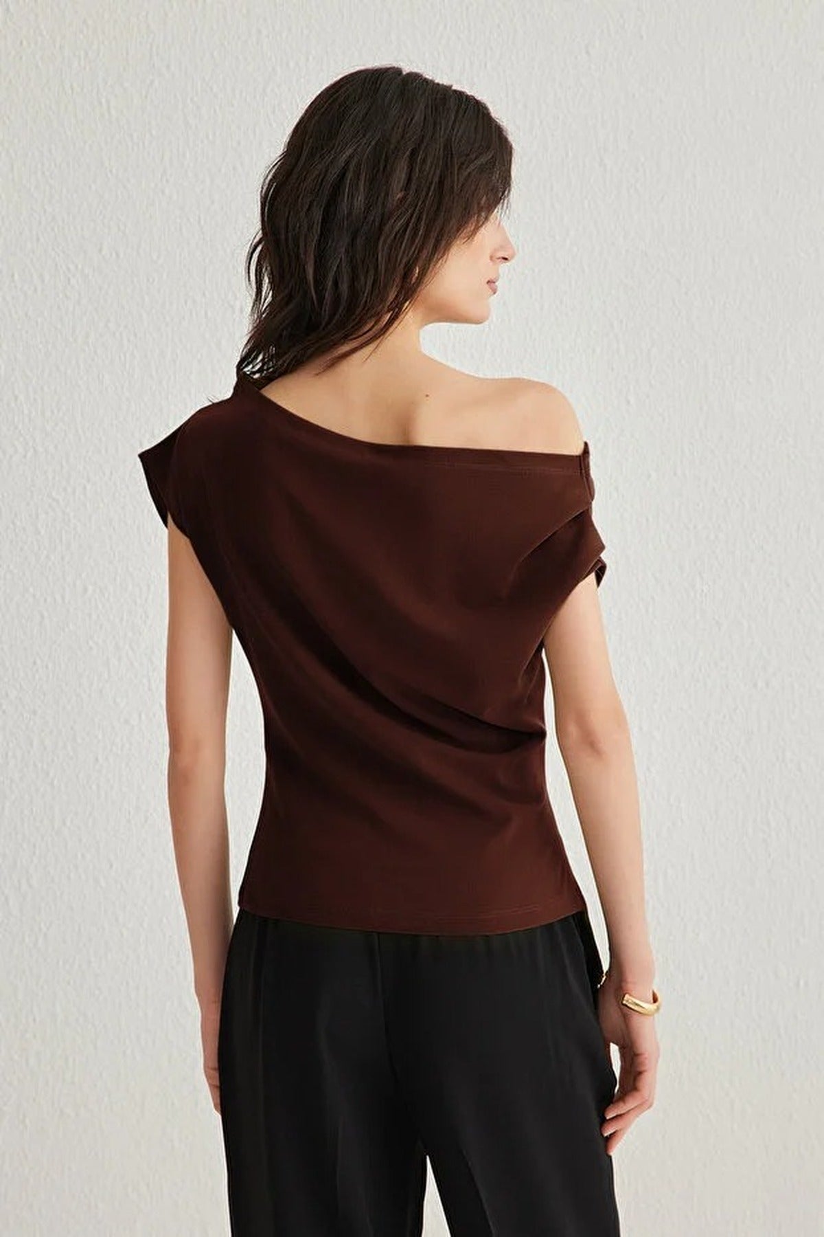 Draped One Shoulder Blouse