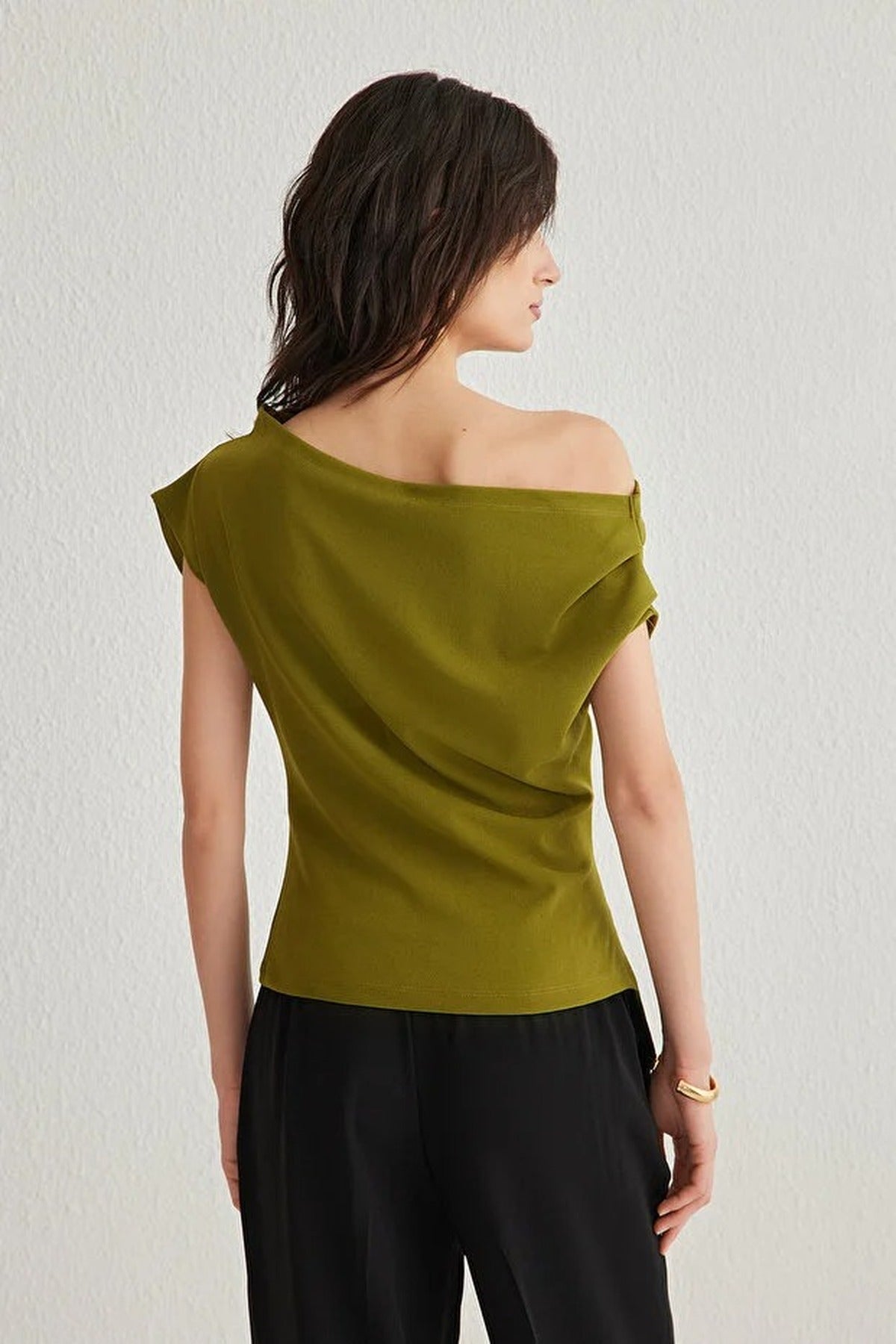 Draped One Shoulder Blouse