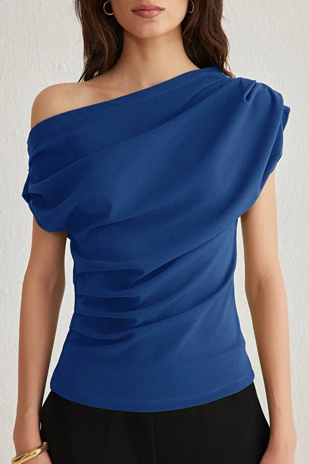 Draped One Shoulder Blouse