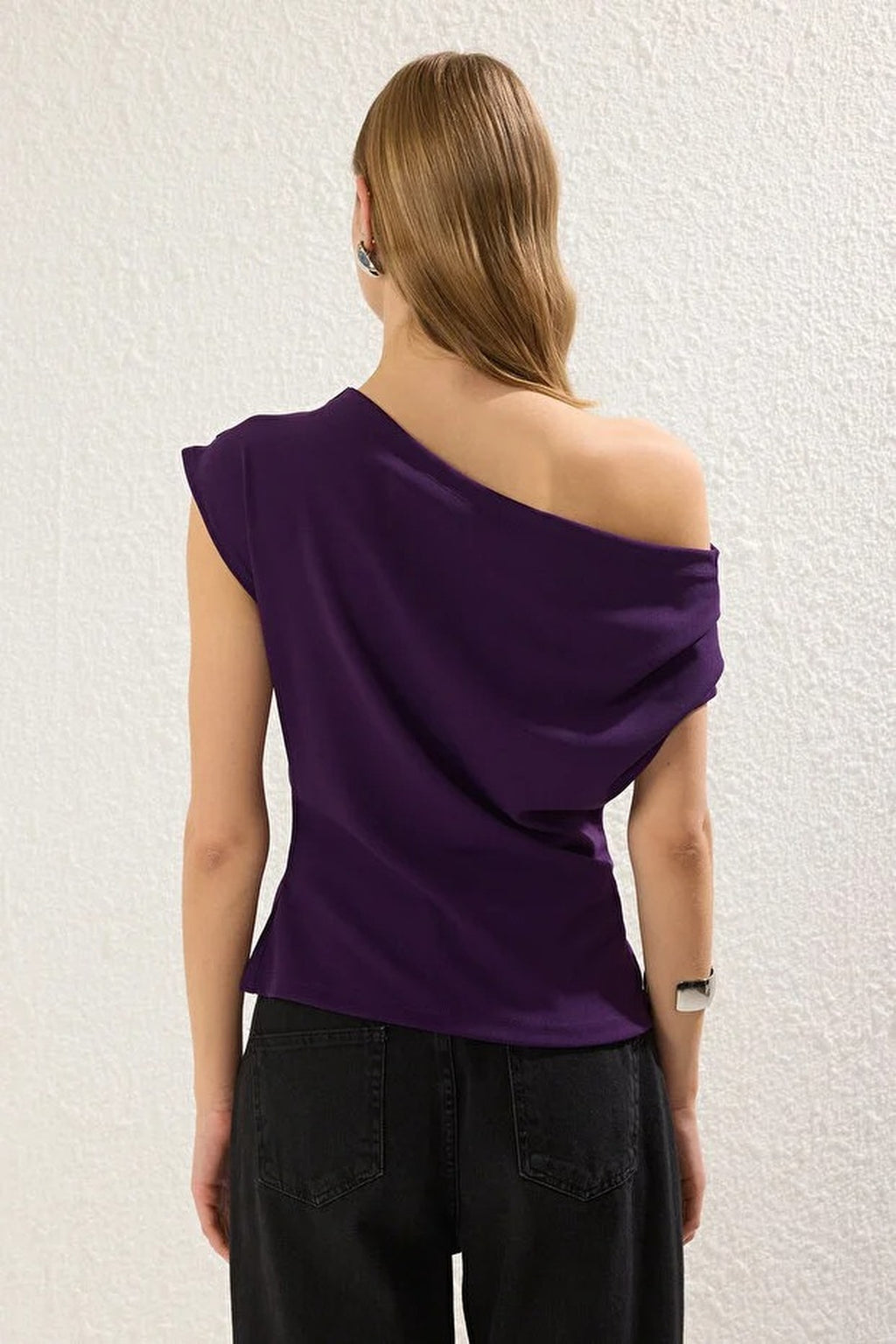 Draped One Shoulder Blouse