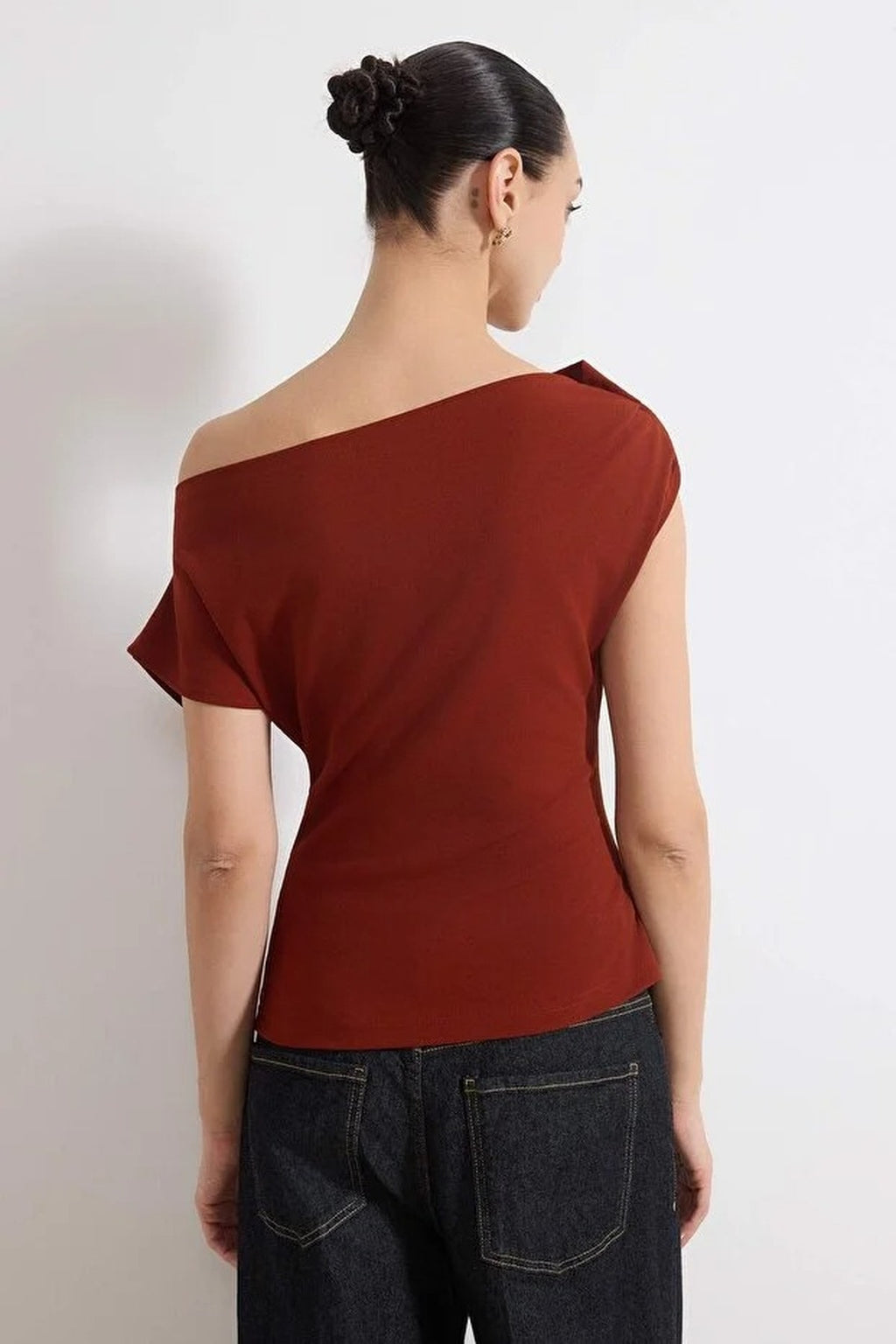Draped One Shoulder Blouse