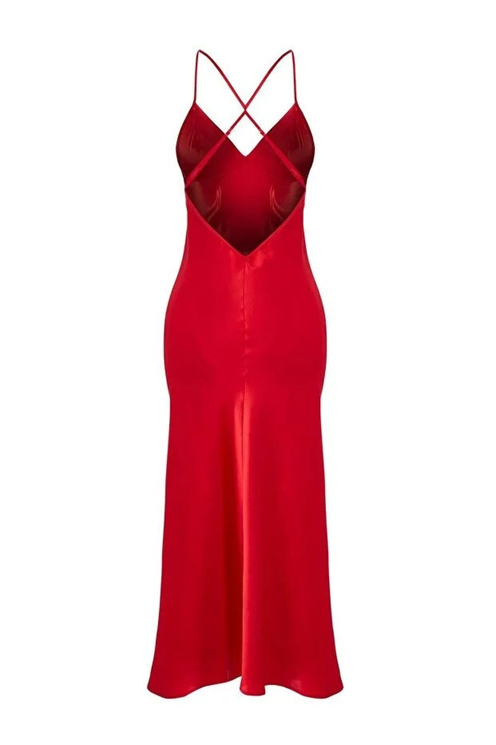 Strappy Satin Nightdress with Slit and Button Detail