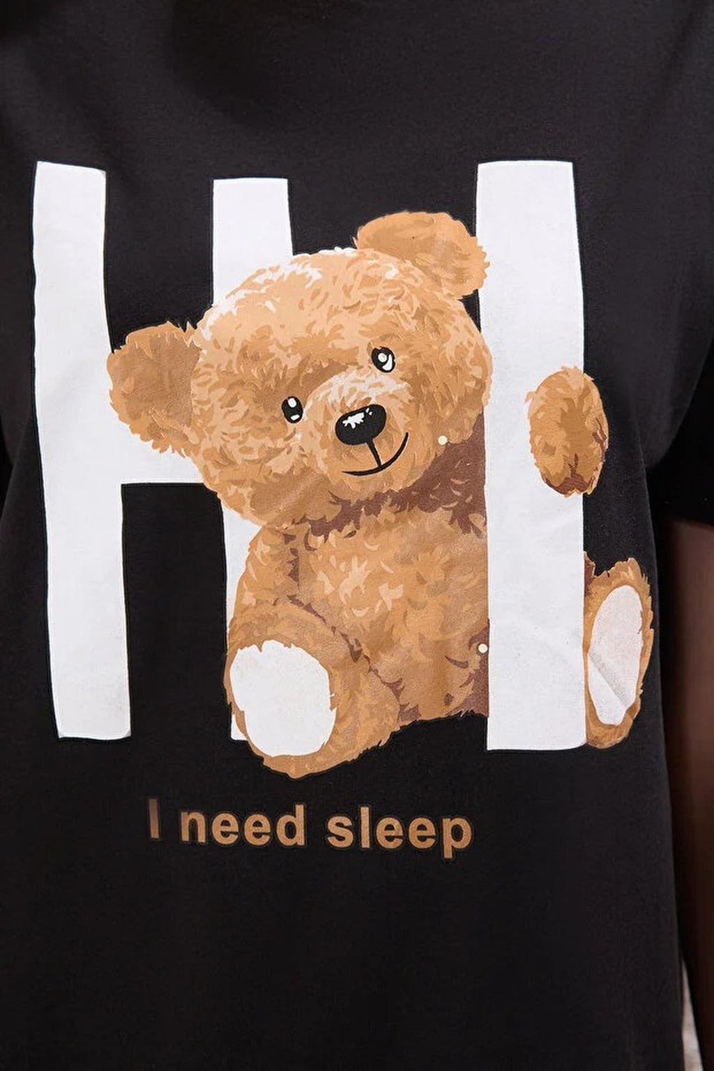 100% Cotton Teddy Bear Slogan Knitted Nightdress