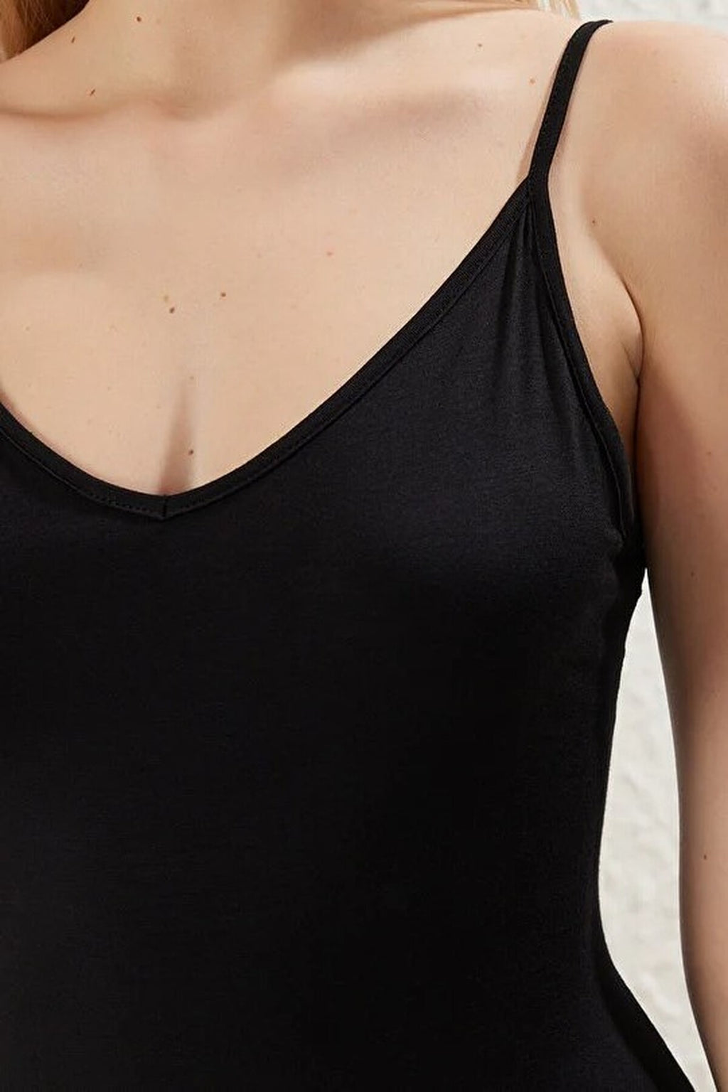 Lace-Detailed Strappy Knitted Nightdress