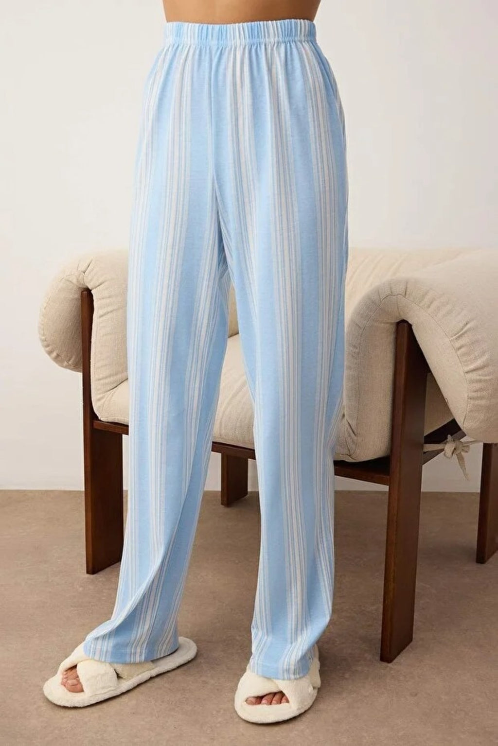 2-Piece Cotton Striped Knit Pajama Set