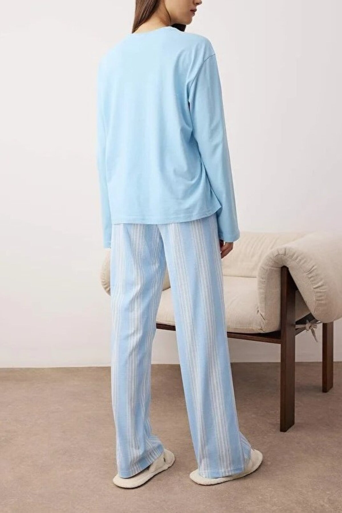2-Piece Cotton Striped Knit Pajama Set