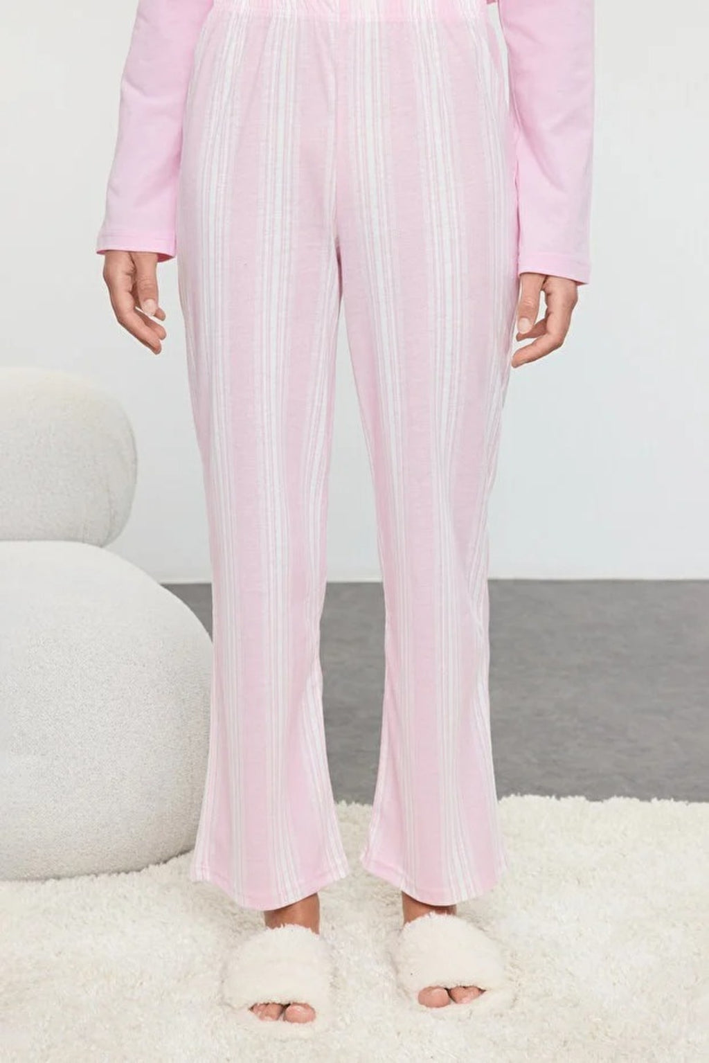 2-Piece Cotton Striped Knit Pajama Set