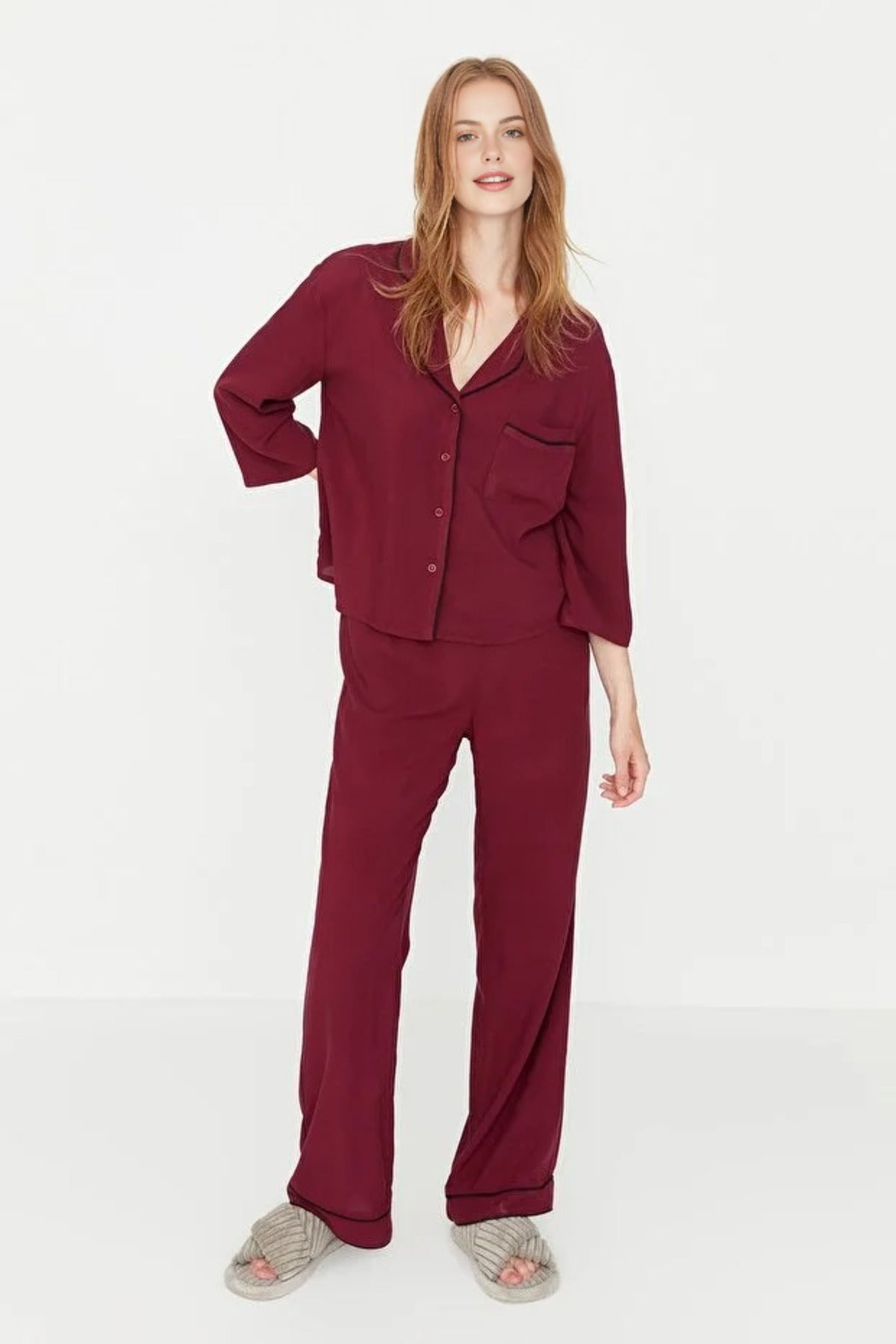2-Piece Viscose Woven Pajama Set