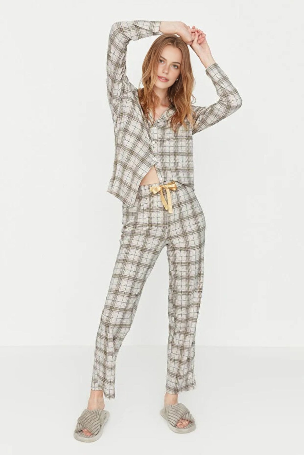 2-Piece 100% Cotton Argyle Knit Pajama Set