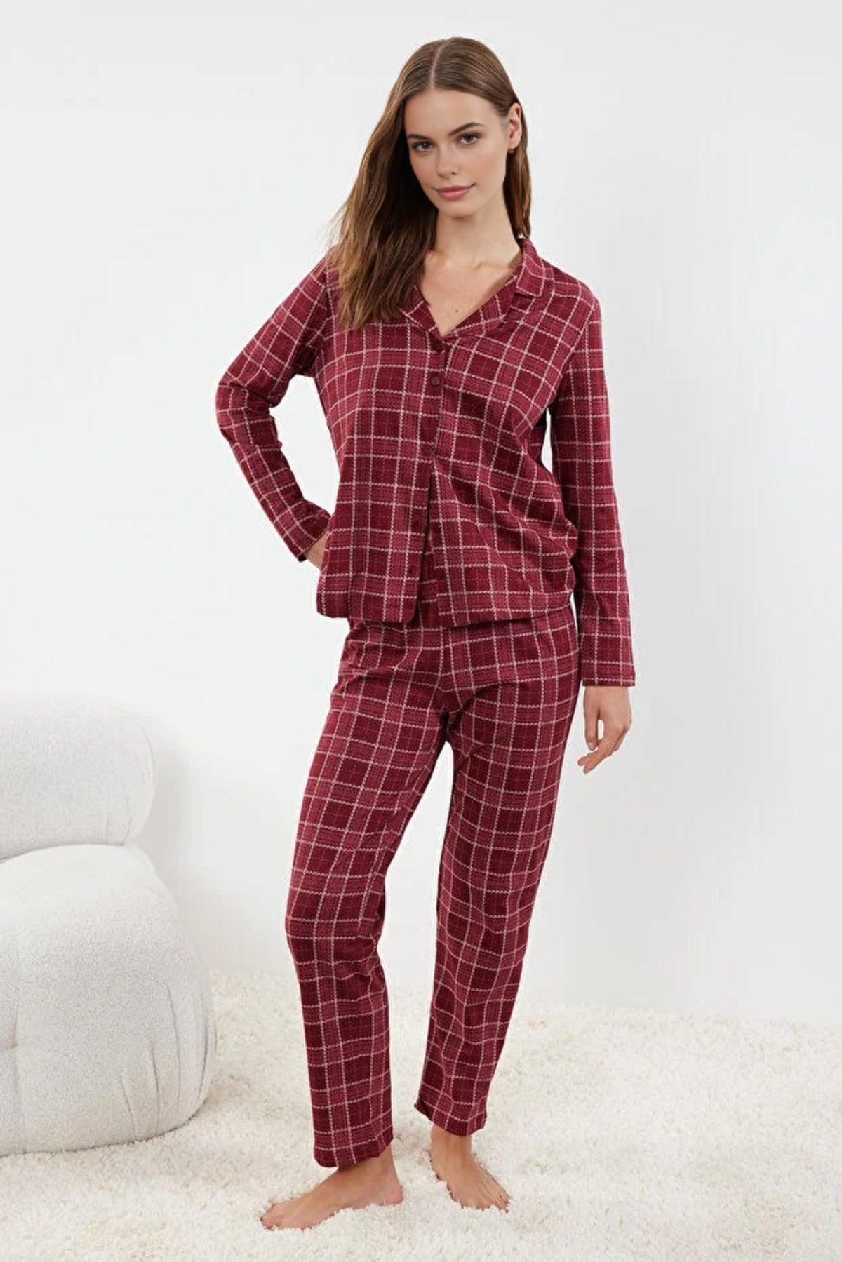 2-Piece 100% Cotton Argyle Knit Pajama Set