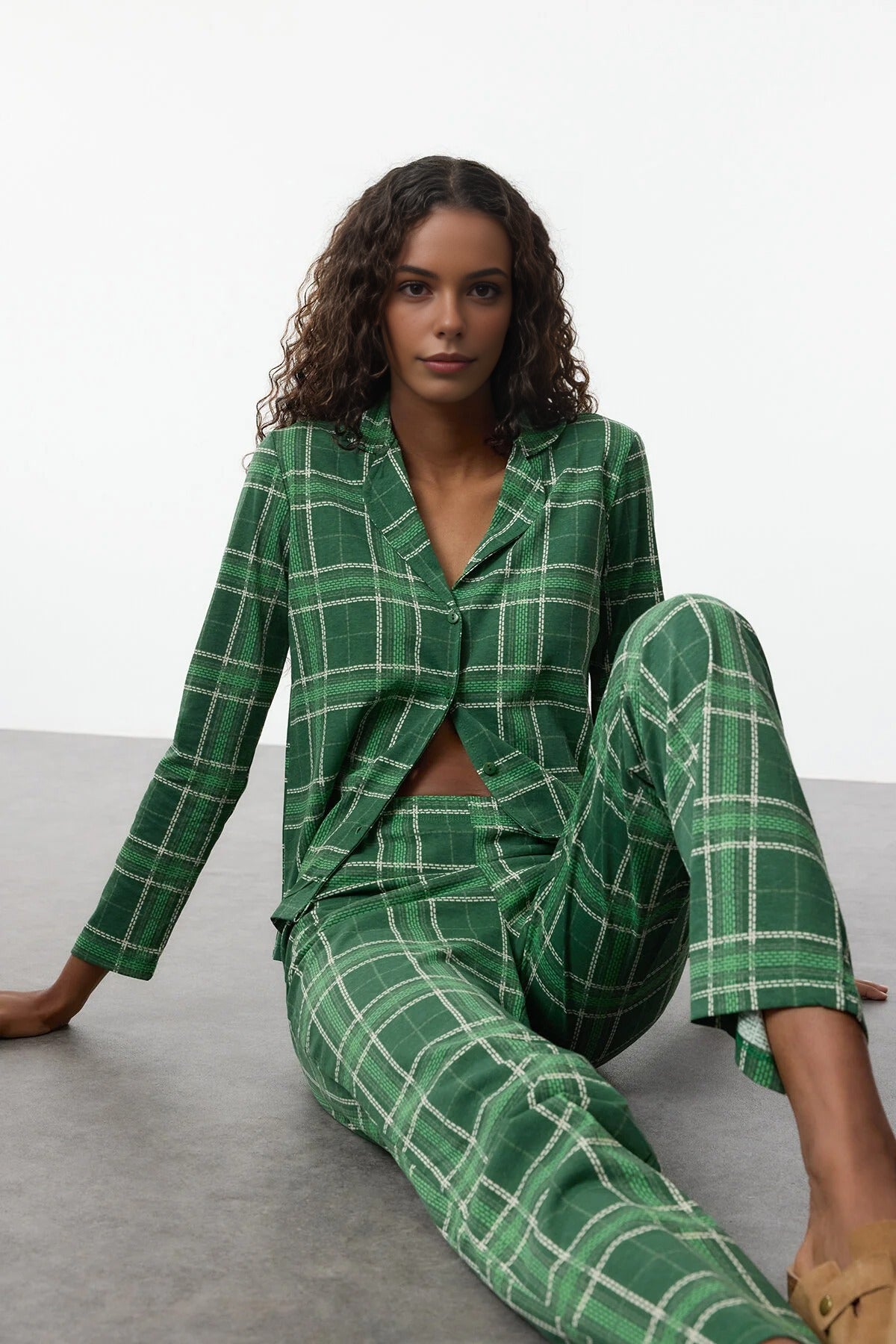 2-Piece 100% Cotton Argyle Knit Pajama Set