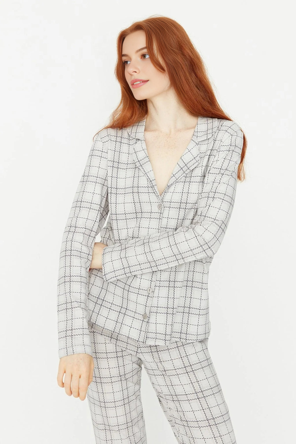 2-Piece 100% Cotton Argyle Knit Pajama Set