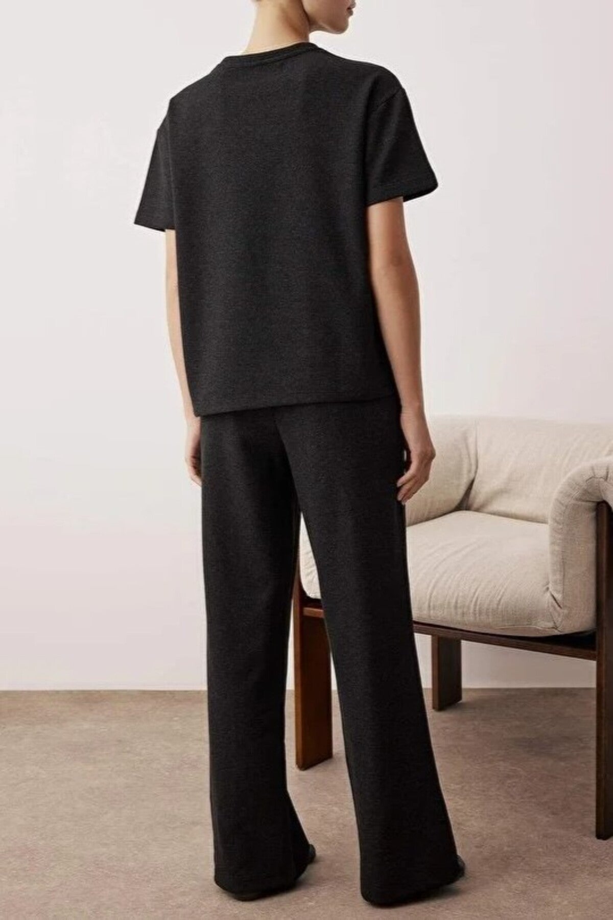 2-Piece Waffle Textured Knit Pajama Set with Waist Tie Detail