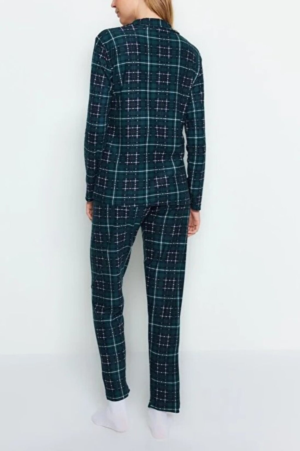 2 Piece Argyle Knit Pajama Set with Sleep Band