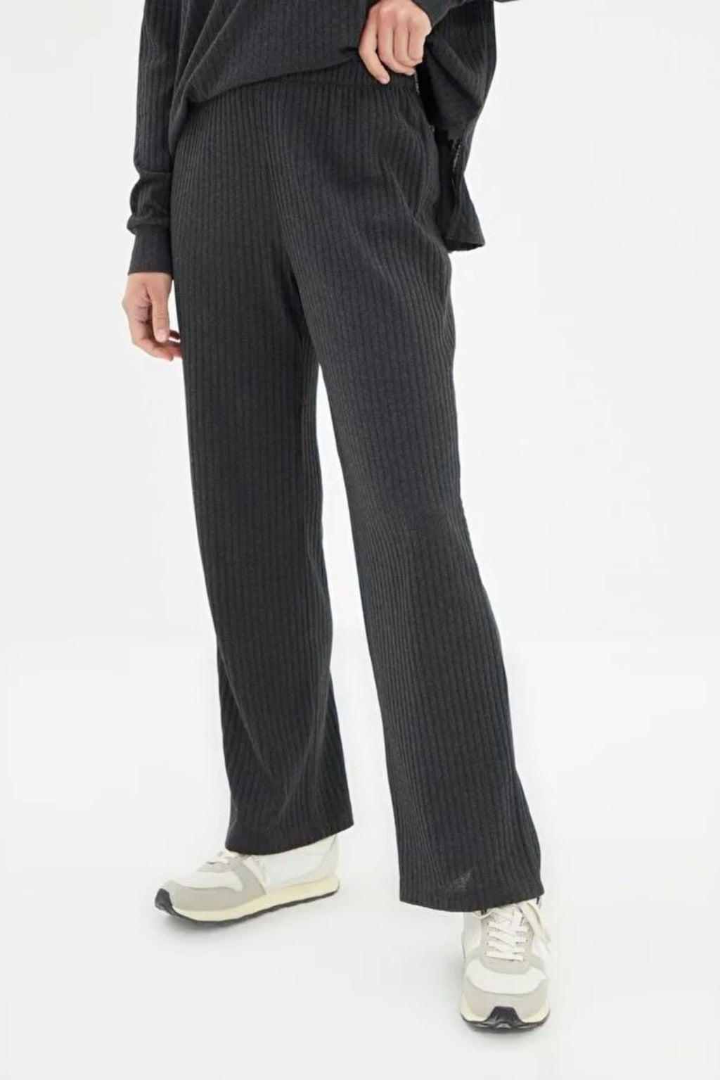 2 Piece Ribbed Knit Pajama Set with Hood