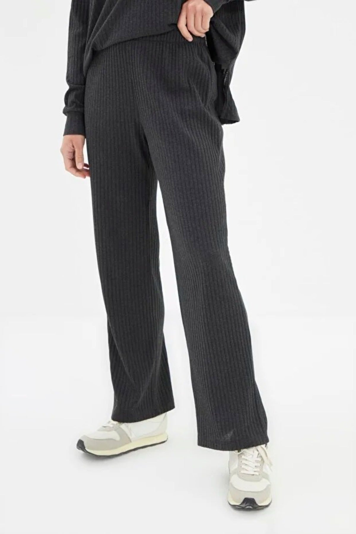 2 Piece Ribbed Knit Pajama Set with Hood