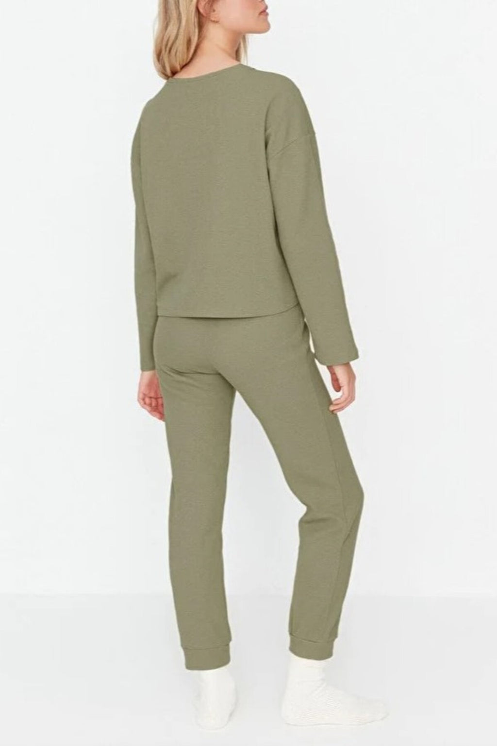 2-Piece Waffle Knit Pajama Set