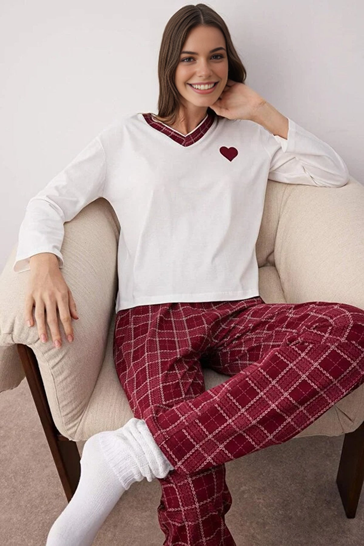 2-Piece 100% Cotton Argyle Knit Pajama Set