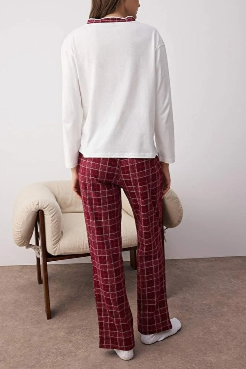 2-Piece 100% Cotton Argyle Knit Pajama Set